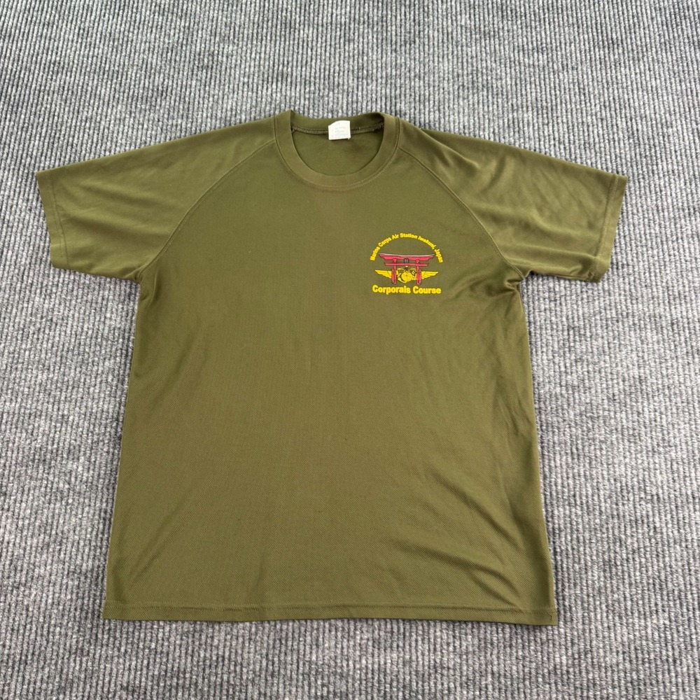 USMC Corporals Course T Shirt Mens M Olive MCAS Iwakuni Japan Military Marine
